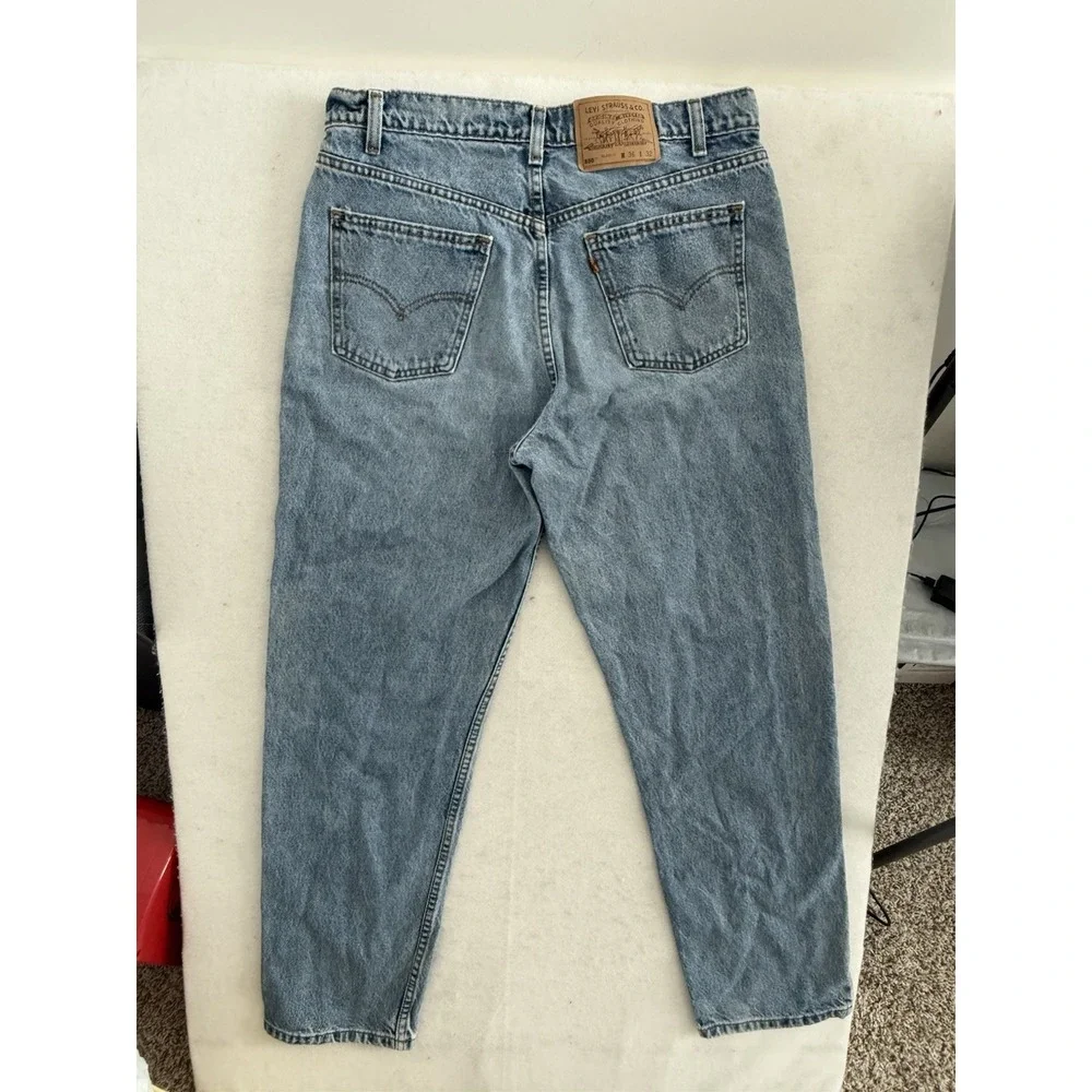 Vintage Levis‎ 550 Orange Tab Jeans Mens 34 x 31 Relaxed 90s Light Wash Fade